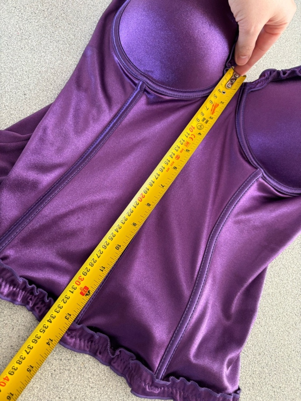 Purple Satin Corset Bustier Gothic Fairycore Renaissance L Cups Whimsigoth Vamp - Picture 10 of 13